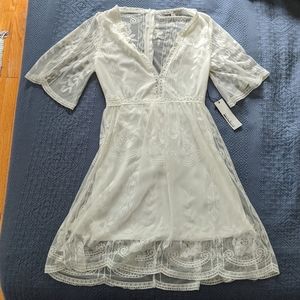 White lace mini dress